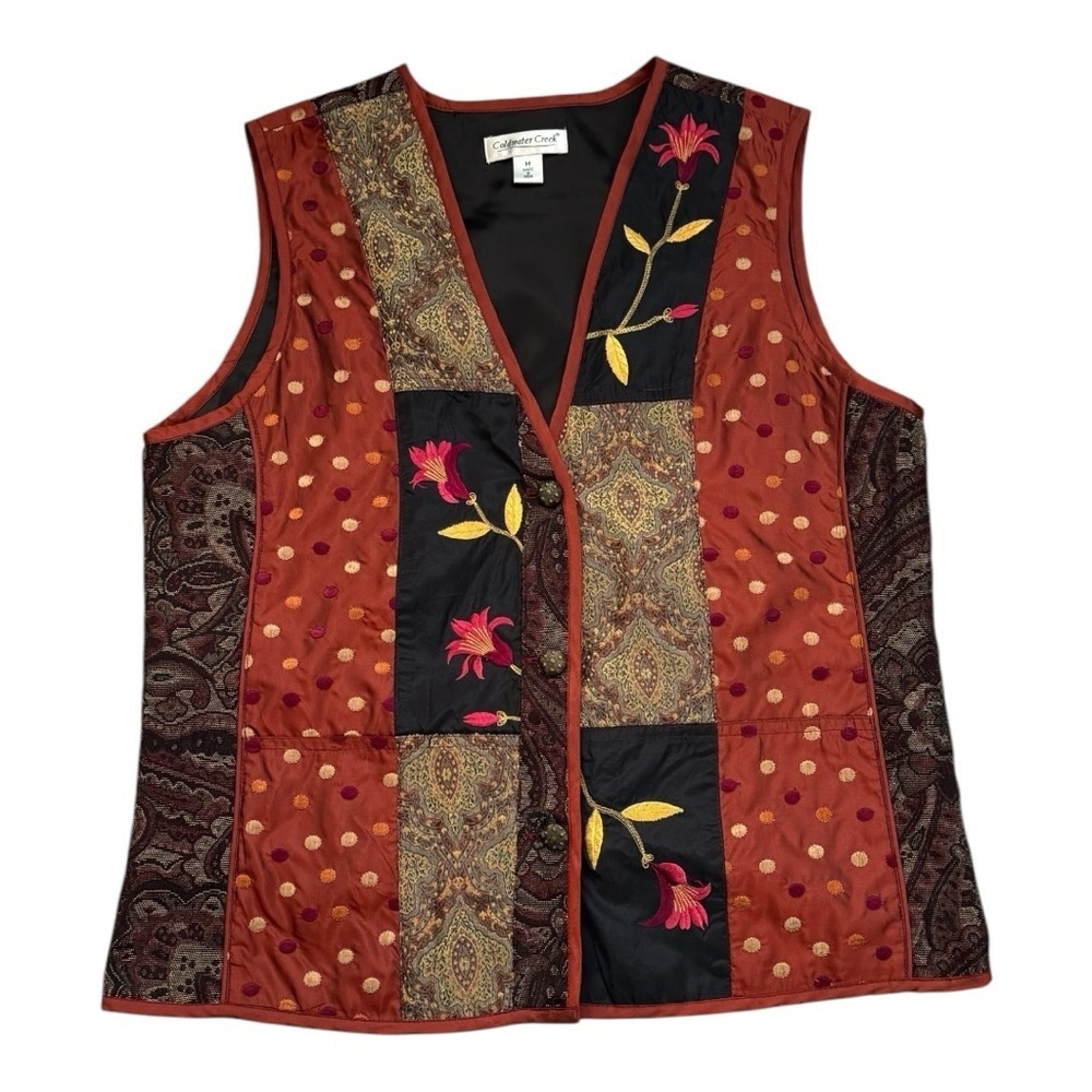 Coldwater Creek Women's Multicolor Patchwork Vest